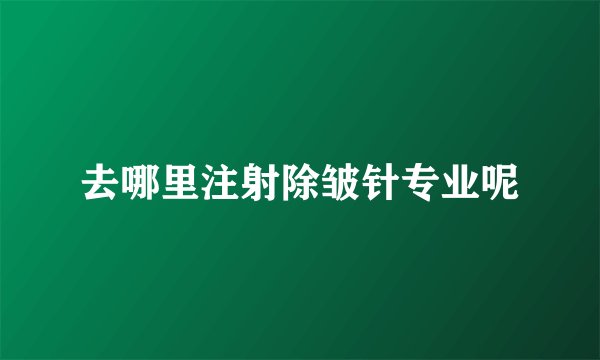 去哪里注射除皱针专业呢