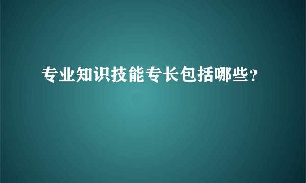 专业知识技能专长包括哪些？
