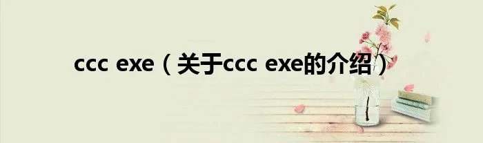 ccc exe（关于ccc exe的介绍）