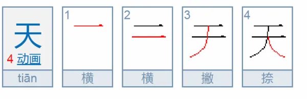 天字的笔顺