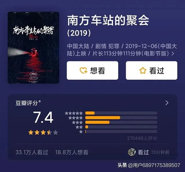 南方车站的聚会豆瓣评分？