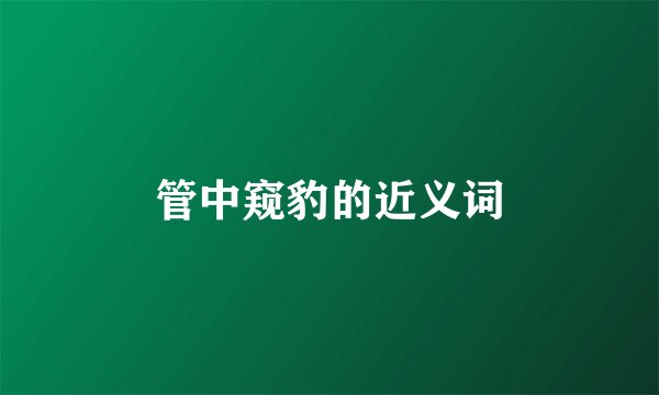 管中窥豹的近义词