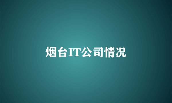 烟台IT公司情况