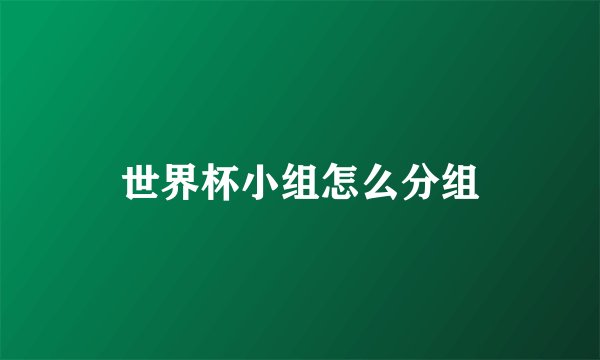 世界杯小组怎么分组