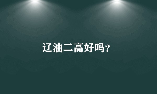 辽油二高好吗？
