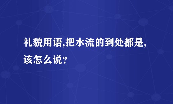 礼貌用语,把水流的到处都是,该怎么说？
