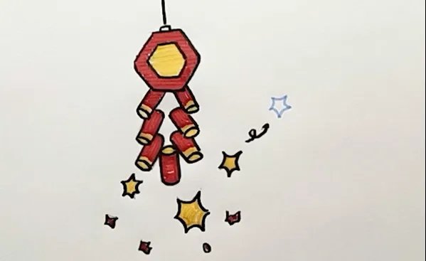 鞭炮简笔画怎么画 鞭炮的简笔画步骤图解教程