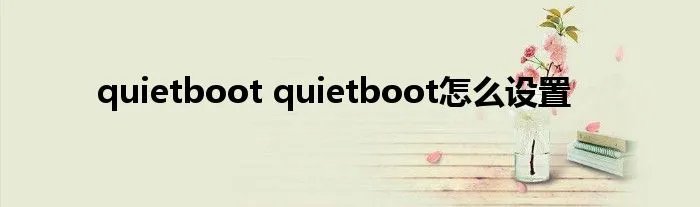 quietboot quietboot怎么设置