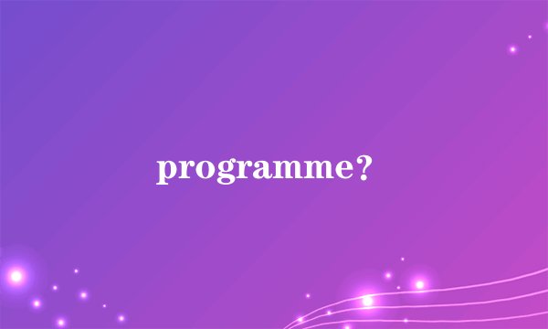 programme？