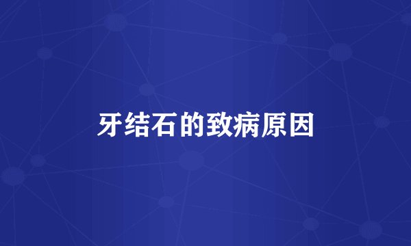 牙结石的致病原因