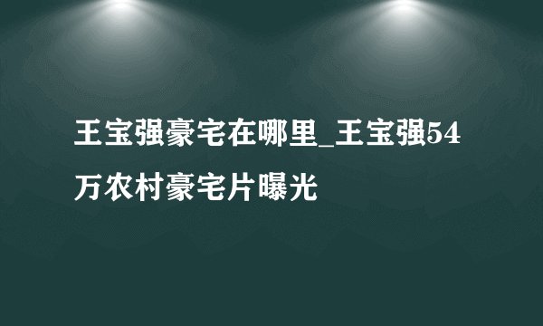 王宝强豪宅在哪里_王宝强54万农村豪宅片曝光