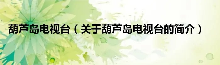 葫芦岛电视台（关于葫芦岛电视台的简介）