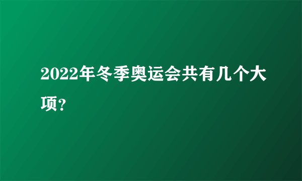 2022年冬季奥运会共有几个大项？