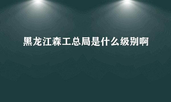 黑龙江森工总局是什么级别啊