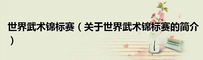 世界武术锦标赛（关于世界武术锦标赛的简介）