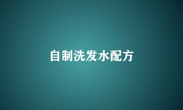 自制洗发水配方