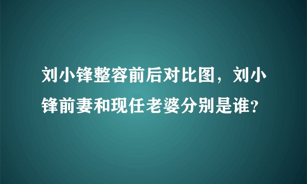 刘小锋整容前后对比图，刘小锋前妻和现任老婆分别是谁？