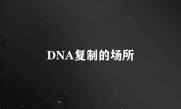 DNA复制的场所