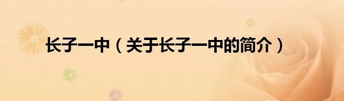 长子一中（关于长子一中的简介）