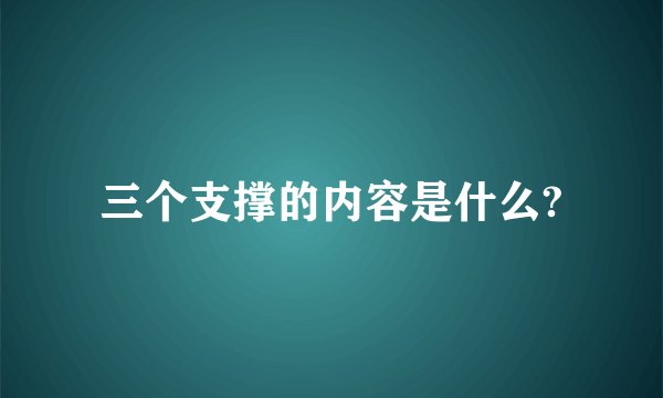 三个支撑的内容是什么?