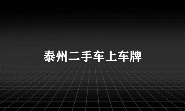 泰州二手车上车牌