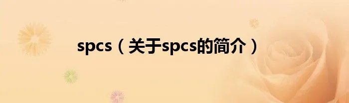 spcs（关于spcs的简介）