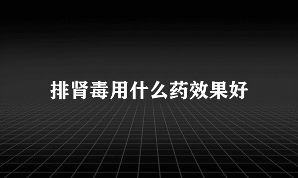 排肾毒用什么药效果好