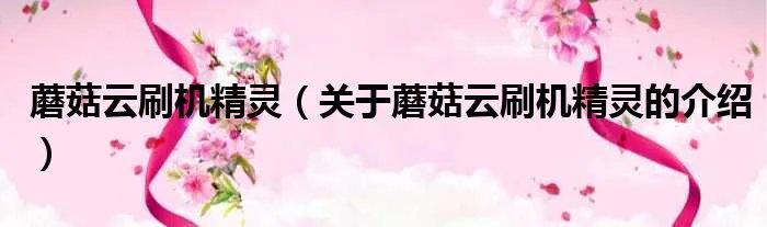 蘑菇云刷机精灵（关于蘑菇云刷机精灵的介绍）
