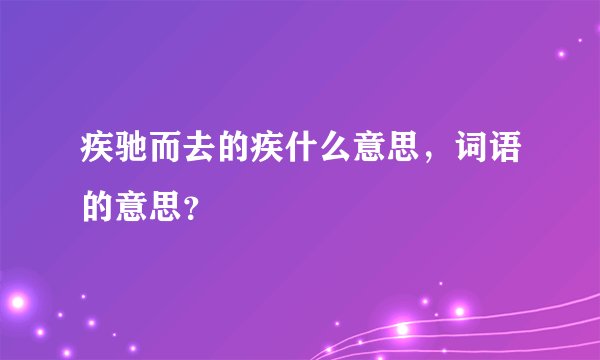 疾驰而去的疾什么意思，词语的意思？