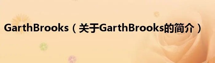 GarthBrooks（关于GarthBrooks的简介）