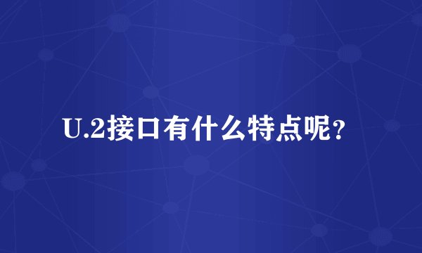 U.2接口有什么特点呢？