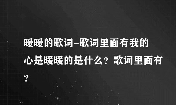 暖暖的歌词-歌词里面有我的心是暖暖的是什么？歌词里面有？