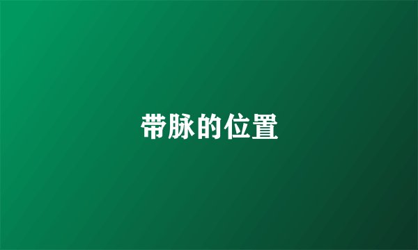 带脉的位置