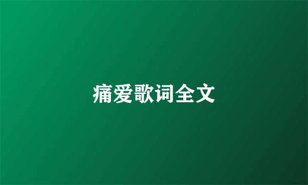 痛爱歌词全文