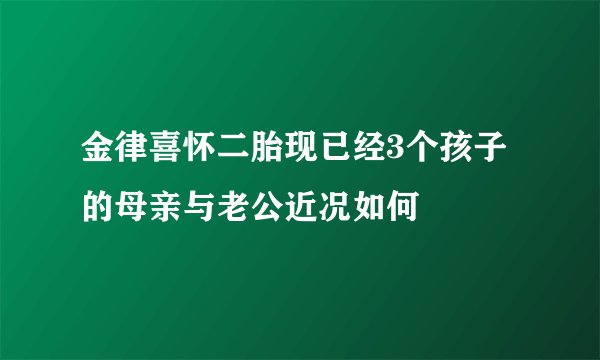 金律喜怀二胎现已经3个孩子的母亲与老公近况如何