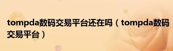 tompda数码交易平台还在吗（tompda数码交易平台）