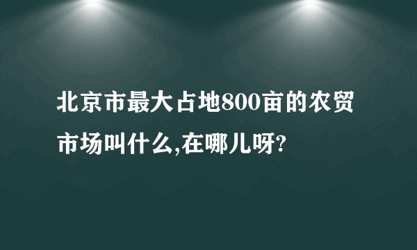 北京市最大占地800亩的农贸市场叫什么,在哪儿呀?