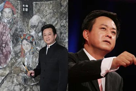 张蕾助阵朱军画展 人气满满引关注