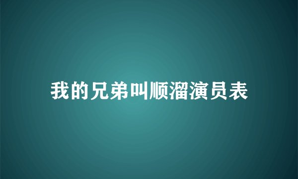 我的兄弟叫顺溜演员表