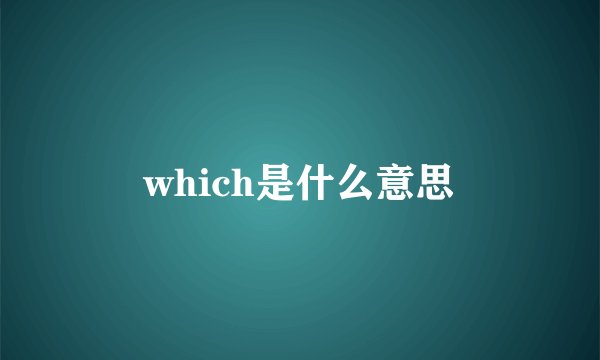 which是什么意思