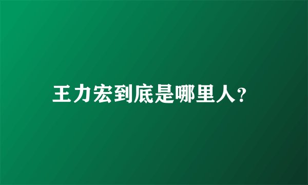 王力宏到底是哪里人？