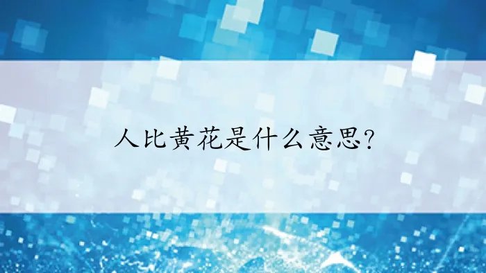 人比黄花是什么意思？