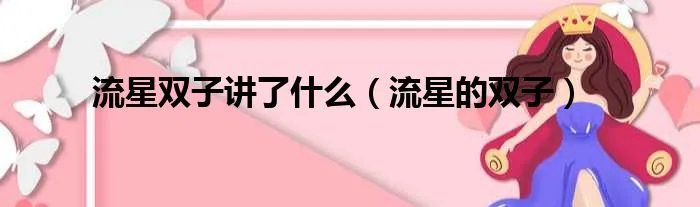 流星双子讲了什么（流星的双子）