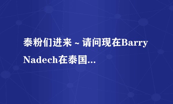 泰粉们进来～请问现在Barry Nadech在泰国是不是很火啊。