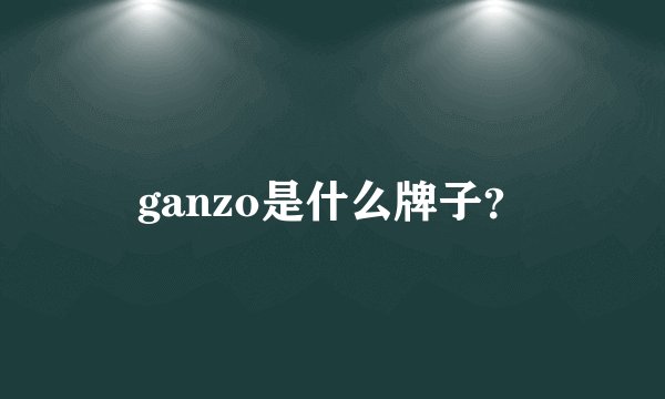 ganzo是什么牌子？