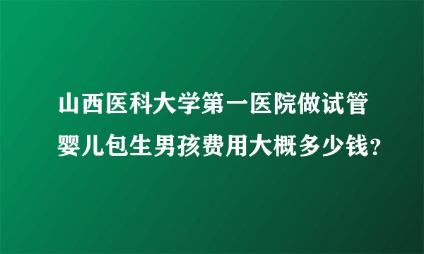 山西医科大学第一医院做试管婴儿包生男孩费用大概多少钱？