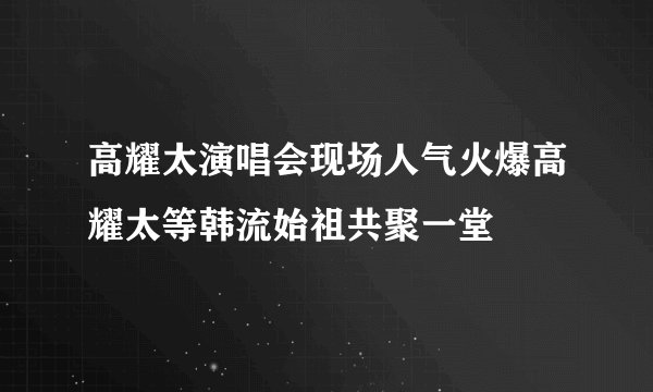 高耀太演唱会现场人气火爆高耀太等韩流始祖共聚一堂