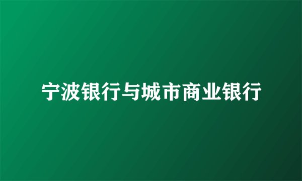 宁波银行与城市商业银行