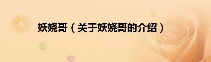 妖娆哥（关于妖娆哥的介绍）