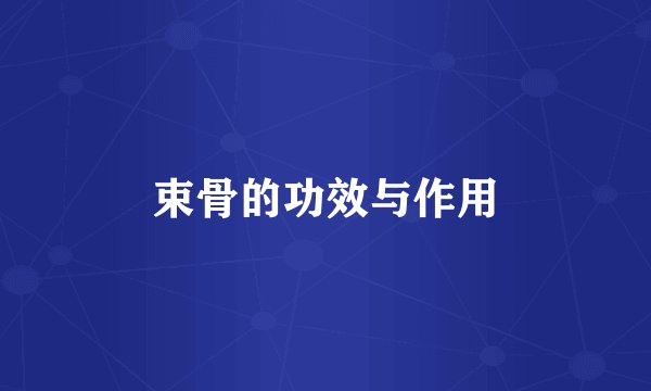 束骨的功效与作用